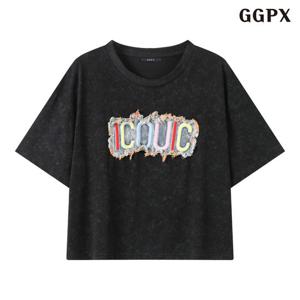 [GGPX]레인보우 자수 라운넥 반팔 티셔츠 (GQBLW011D)