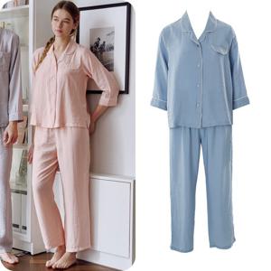 VPA4421W 부드럽고 시원한 감촉 레이온 주름원단 여성잠옷 파자마