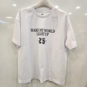 애플핑크 HC07 레터링 나염   코튼반팔티 JBK8U301BSW