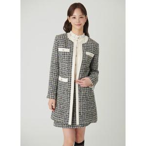 샤틴 배색 포인트 롱 트위드자켓 (S244B153) S244B153