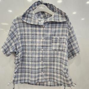 애플핑크 HC07 체크 후드  반팔 셔츠 APK1U301GST