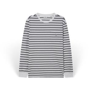 헤지스 남성 스트라이프 라운드넥 긴팔티셔츠 HZTS5A344OW HZTS5A344