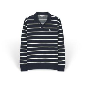 헤지스 남성 스트라이프 카라 긴팔티셔츠 HZTS5A104N3 HZTS5A104