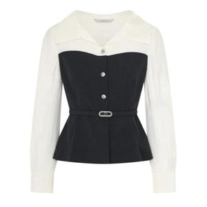 케네스레이디 드레코 배색 벨티드 블라우스 (EWBLPC4300) EWBLPC4300