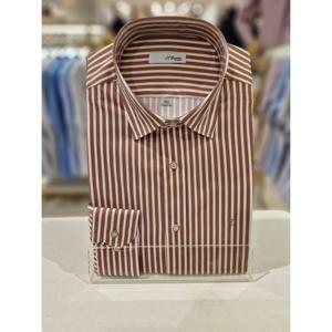 듀퐁셔츠 미니카라 신축성 스트라이프 긴소매 슬림핏 셔츠  ( SE4SM21LS324SBW ) SE4SM21LS324