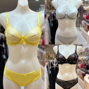 비너스 란제리 (A컵B컵)오르화 쉬폰 매치 보타닉 엣지 포인트 패드 브래지어+레이스 팬티 세트 (OBR5935A_B OPT5935S) OBRPT5935