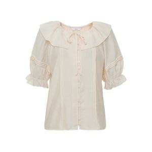 샤틴 빅 카라소매 턱 블라우스 (S252B258) S252B258