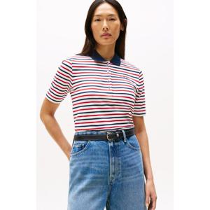 타미힐피거 여성 스트라이프 반팔 폴로 티셔츠 T22F6TPI031WT1(25FW) T22F6TPI031WT1