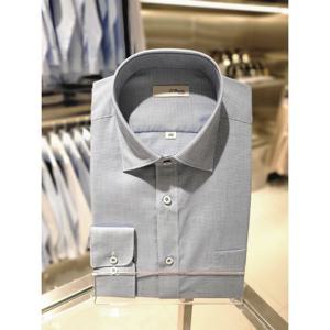 듀퐁셔츠 듀퐁 와이셔츠(SE5SM12LS708SBU)일반핏 긴소매 린넨 소재 밑단일자 블루 셔츠 SE5SM12LS708