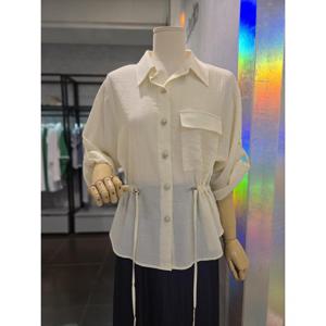 에이비에프지 ab.f.z  크리미 허리 스트링 7부 셔츠블라우스 (AEZ3HJ31) AEZ3HJ31