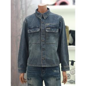 지프 지프 아웃포켓 데님셔츠 JQ3SHU731 남 여 공용 청 남방 점퍼 오버핏 자수 워싱 빈티지 JQ3SHU731