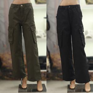 지프 지프 여전 입체포켓 와이드팬츠 JQ3PTF534 바지 자수 워싱 카고 로고 공용 여 남 면 JQ3PTF534