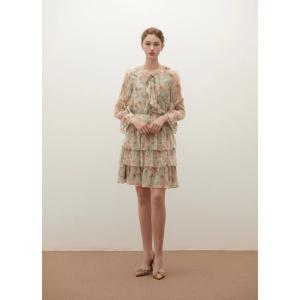 샤틴 프린트 티어드 쉬폰 스커트 (S253B357) S253B357