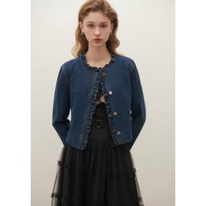 샤틴 러플 디테일 데님 자켓 (S253B153) S253B153