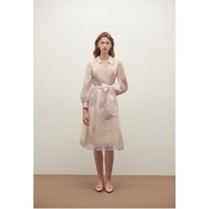 샤틴 프린트 보더 리본 원피스 (S253B660) S253B660