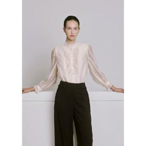 샤틴 진주 버튼 프릴 블라우스 (S253B258) S253B258