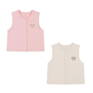 압소바 2025FW 튜핑 코튼모달 조끼(핑크 크림)색상택1 (A2711901) A2711901