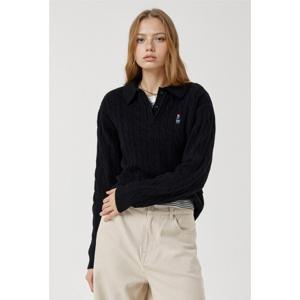 후아유 Steve Cable Button Collar Pullover (WHKAF4931F) WHKAF4931F