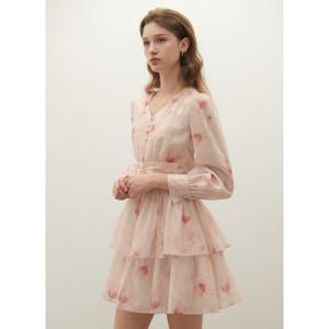 샤틴 프린트 티어드 미니 원피스 (S253T652) S253T652