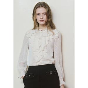 샤틴 러플 장식 블라우스 (S254B255) S254B255