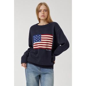 후아유 Cali American Flag Intarsia Pullover (WHKAF4T81U) WHKAF4T81U
