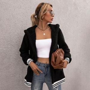 [옷은날개] LC51200 시보리 오픈 양털 후드 가디건 코트 자켓