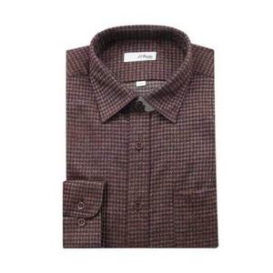 듀퐁셔츠 (S.T듀퐁)25년 FW 신상 일반핏 체크 기모 남방 -SE5FM11LS223SWN(와인) SE5FM11LS223