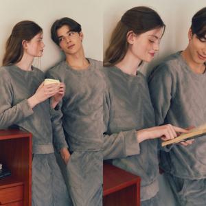 비너스 란제리 포그니 극세사 기하 번아웃 핑크 커플잠옷 VEP395WMS VEP395WMS