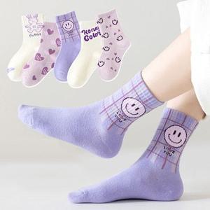 [꼼지]NF03 허니퍼플(5족)양말세트 아동 주니어 양말