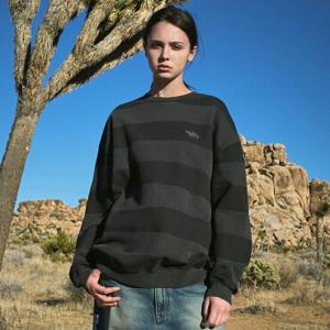 플루크 슬램로고 스트라이프 피그먼트 맨투맨 티셔츠 FMT759-Z / 4color W