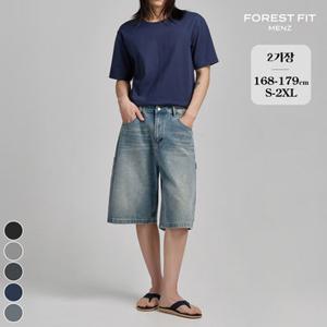 포레스트핏맨즈 남녀공용 카펜터 버뮤다 데님 반바지 2기장 (5부/7부) (J2514)