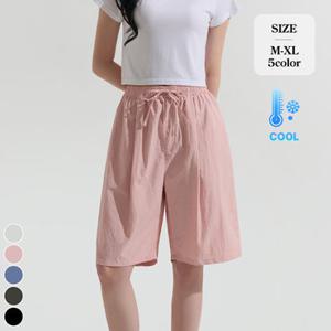 포레스트핏 (냉장고바지13탄) 남녀공용 밴딩 나일론 핀턱 버뮤다 반바지