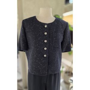 [ZOOC] 메탈 라운드 하프 슬리브 자켓 (Z253MSF005)