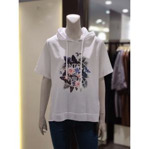 [트리아나] 소고 망사후드 프린트블라우스AJ2BA06