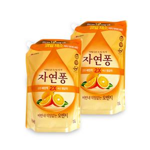 자연퐁 솔잎(1.1L 리필)-2개 주방세제 비린내 기름기 찌든때 설