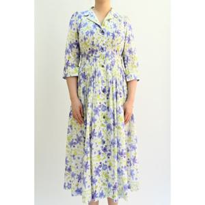 [비꼴리끄]코튼 프린트 핀턱 원피스