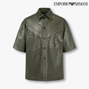 [엠포리오 아르마니]남성 글로시 레더 반팔 셔츠(A514109006)