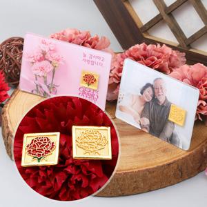 [골드모아] 순금 카네이션 뱃지[스퀘어] 카드 3.75g 24K 추석 부모님 은사님선물