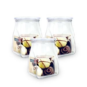 유리 사각 양념병(대 600ml)-3개 사각잼병 글라스락 견과류병 조