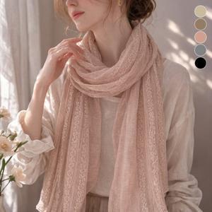어나더뷰 레이스 롱 스카프 빅사이즈 간절기 머플러 2132