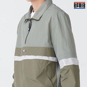 스프리스 남성 3단 배색 아노락 점퍼 카키