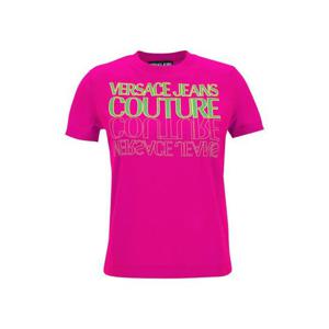 베르사체 반팔 티셔츠 76HAHC01 CJ01C401 Fuchsia