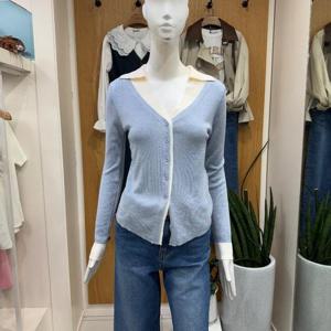 클리지 DP01 레이어드 카라 트임 가디건 CP3WKC04