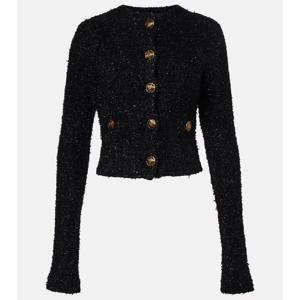 발렌시아가 크롭 코튼 블렌드 트위드 카디건  P00955035