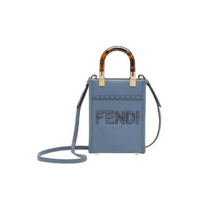 펜디 선샤인 미니 레더 엘라프 쇼퍼백 블루 8BS051AHN5F199A