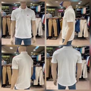 리바이스 베이 직 반팔 카라 티셔츠 화이트 35883-03