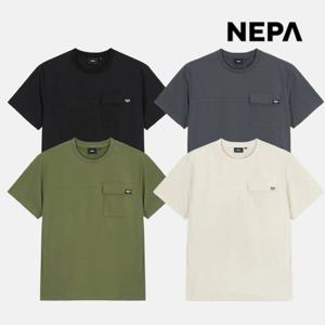 네파 공용 컴포 테크 가슴포켓 반팔 라운드티셔츠 냉감 스판 여름 반팔티 7LD5361