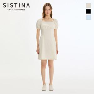 [SISTINA] 인기 셔링 스퀘어넥 미니 원피스_AWWOPP21140