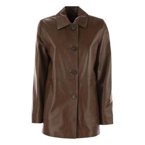막스마라 스튜디오 가죽 자켓 2526446021600 002 BROWN