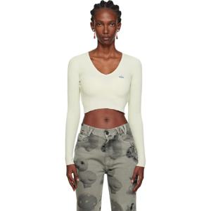 26 SS 비비안웨스트우드 여성 그린 베아 크롭 스웨터 251314F100000